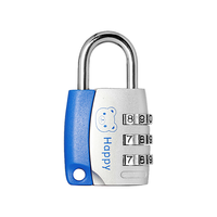 奥本 卡通密码挂锁 健身房储物柜门锁学生宿舍柜锁工具箱锁017A蓝色