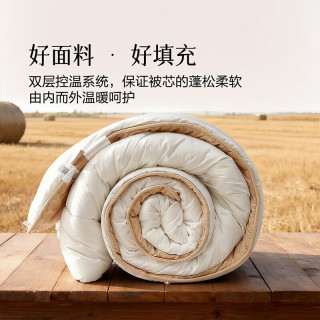 水星家纺 100%澳洲羊毛 进口抗菌冬被 冬厚被 200cm*230cm( 百丽丝）