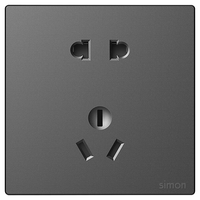西蒙（SIMON）开关插座面板一开五孔插座空调网络四孔插座5孔墙壁M3系列荧光灰 五孔插座10只装(10a)