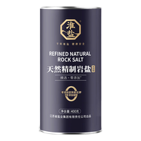 淮盐优级天然精制岩盐未加碘盐罐装400g无碘盐未加抗结剂品质细盐