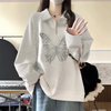 灰色中性风大码卫衣女春秋2024翻领半拉链设计感ins薄款外套 FIP00262*灰色2（薄款） L