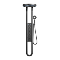 GOHO德国高好雨帘飞瀑SPA淋浴花洒全套装精铜家用卫浴室增压按摩花洒 【质感枪灰】全身SPA花洒-X17max 淋浴花洒