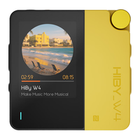 HiBy海贝 W4蓝牙解码耳放高清触屏无损小尾巴车载AUX无线接收器耳放带麦通话NFC链接蓝牙5.4 黄色