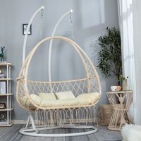 柏图 网红吊椅 阳台家用秋千 室内吊篮藤椅 懒人吊床摇蓝椅子 鸟巢吊兰
