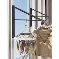 杜准瑜 隐形折叠晾衣架 阳台窗边室内小户型飘窗晒被子晾衣杆