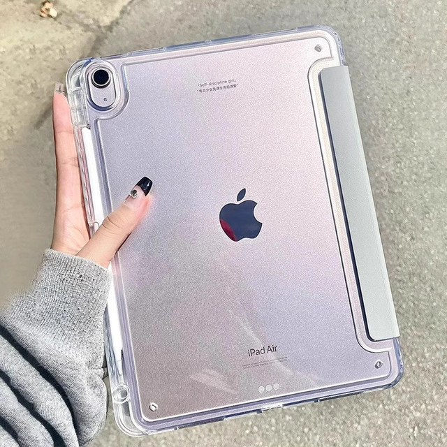 科技鱼 苹果平板iPad2024air6透明保护壳套pro11/10.9寸带笔槽防弯