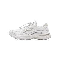 李宁童鞋儿童运动鞋男女大童柔软舒适减震回弹松紧扣休闲鞋YKCV218 标准白-5 38