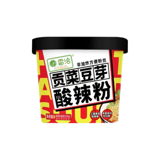 雷洽188g/桶*4桶贡菜豆芽酸辣粉重庆风味量大懒人宵夜冲泡红薯粉整箱