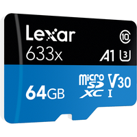 Lexar 雷克沙 633X Micro-SD存储卡 64GB(UHS-I、V30、U3、A1)