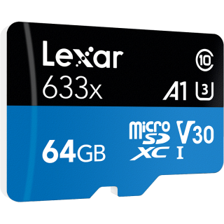 雷克沙 633X Micro-SD存储卡 64GB（UHS-I、V30、U3、A1）