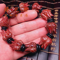 缘芭蒂滴血莲花手串菩提子海南野菠萝手工血红佛珠手工男女情 七瓣同瓣高抛17mm