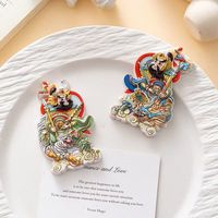 创意门神冰箱贴传统人物装饰家居磁吸贴媒婆文创卡通立体磁性贴 左右一对门神