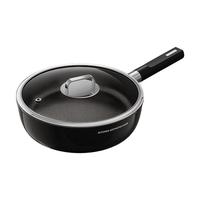 荣事达钛无涂层平底锅不粘锅家用牛排电磁炉煤气灶炒菜锅沾深煎锅