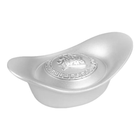 六桂福珠宝足银9999纯银白银投资银元宝原料银砖银锭银块碎银子收藏新年 招财进宝实心元宝【船型】100g