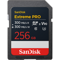 闪迪 Sandisk 256GB SD内存卡 V90 8K U3 C10 高速相机存储卡 读写速300MB/s IP68 6米防摔 影院级高清拍摄