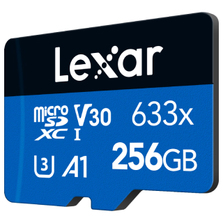 Lexar 雷克沙 633x Micro-SD存储卡 256GB（UHS-I、V30、U3、A1)