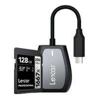 Lexar/雷克沙 高速 SD存储卡套装+读卡器  128GB