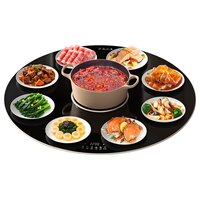 FDLAI/富得莱 自动旋转 多功能电磁炉餐桌+电动转盘 黑色