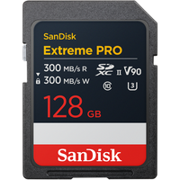 闪迪 Sandisk 128GB SD内存卡 V90 8K U3 C10 高速相机存储卡 读写速300MB/s IP68 6米防摔 影院级高清拍摄