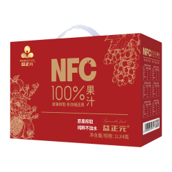益正元 NFC100%混合果汁礼盒1L*4瓶饮料（口味随机，不少于3种）