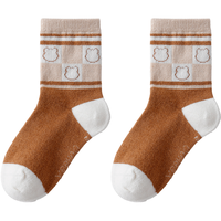 YeeHoO英氏4双装儿童袜子男女童秋冬加厚羊毛软糯亲肤保暖透气高弹宝宝袜 甜酷小熊 【四双装】 4双 S