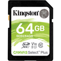 Kingston 金士顿 Canvas Select Plus SD存储卡 64GB (UHS-I、V10、U1、A1) +高速读卡器