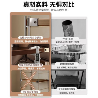 锦需简易鞋架子家用门口多层入户门玄关中古风置物架不锈钢小户型鞋柜 【开放立式鞋架子】3层胡桃色90x31x50cm
