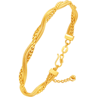 中鑫珠宝【新年】5G光影织黄金手镯链麻花扭结足金999镯子金首饰女 13.81g