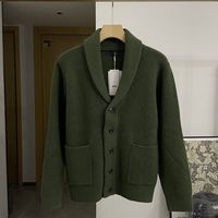 CEENIU青果领毛衣开衫男士英伦意式修身复古保暖外套韩版潮流百搭针织衫