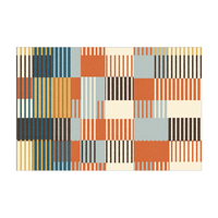 KAYE地毯客厅北欧简约现代满铺加厚防滑垫子可定制家用卧室茶几沙发毯 SJR-线条彩虹 120x160 cm