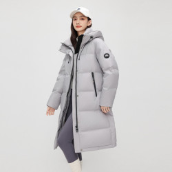雪中飞 2025冬女士中长款羽绒服连帽加厚保暖韩版廓形纯色