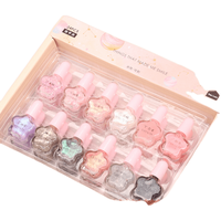 BK指甲油水性可剥可撕亮片防水可撕拉卡通美甲贴防水环保指甲油 星座款12瓶