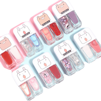 BK指甲油水性可剥可撕亮片防水可撕拉卡通美甲贴防水环保指甲油 甜心入梦8组/16小瓶