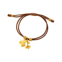 TSL黄金手链足金马上有钱盘缠手绳新年计价 足金马上有钱手绳约2.5克