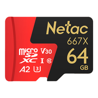 Netac 朗科 P500 超至尊 PRO Micro-SD存储卡 64GB(V30、U3、A2)