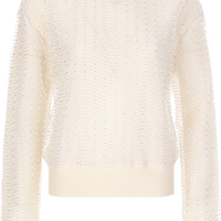 ZARA 女式圆领网格钉珠时尚修身显瘦毛衣