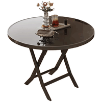 驰百伦餐桌家用吃饭圆桌钢化玻璃折叠桌子餐饮店户外摆摊商用桌子便携式