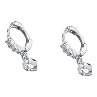 ticifys925纯银单钻耳扣简约设计高级感新款首饰女生礼物小耳垂银饰品 金色