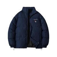 马克华菲（MARK FAIRWHALE）潮酷街头风短款棉服男秋冬季宽松oversize版型锁温保暖面包服外套 【立领棉服】-深灰#JMK红爱心熊 L