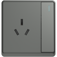 CHNT 正泰 开关插座面板带USB-TYPC网线墙面5孔空调墙壁全屋套餐6M幻银灰 一开双控三孔16A