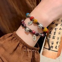 戴岩招财纳福新中式复古陶瓷串珠手链女民族风国潮醒狮手串手绳 【招财纳福醒狮手链】