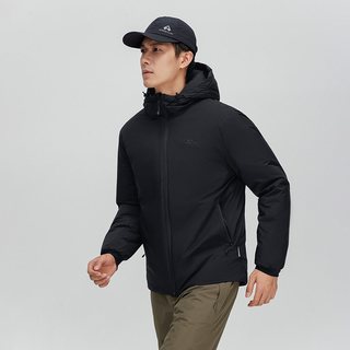 拓路者3M新雪丽棉服男2025秋冬连帽保暖简约夹棉外套冬季棉衣 黑色 3XL