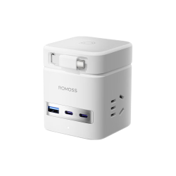 罗马仕 67W PD快充 氮化镓充电器插线板  Type-C+USB-A口 单头 白