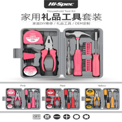 希孟 家用工具箱套装 13件 粉色