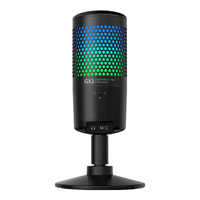 得胜(TAKSTAR)GX1 USB数字麦克风 电脑K歌手机游戏在线直播主播唱歌话筒 会议教学录音麦 黑色