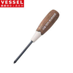 VESSEL 威威 No.300 防油木粉柄十字螺丝刀 PH1X75mm