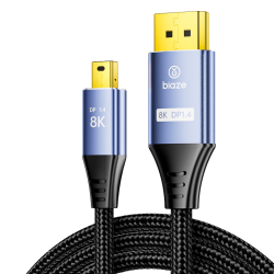 毕亚兹 Mini DP转DP1.4版转接线8K60Hz高清240Hz高刷电竞级视频转换器苹果微软Su