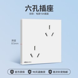雷士电工 六孔插座 86型 10A 白色