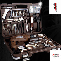 映棠 五金工具箱套装家装维修电工组套多功能家用手动组合带 版E082有线电钻