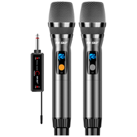 SAST 先科 OK-125 可充电锂电池无线麦克风一拖二话筒U段家庭KTV唱歌演讲舞台K歌会议音箱音响功放金属可调频